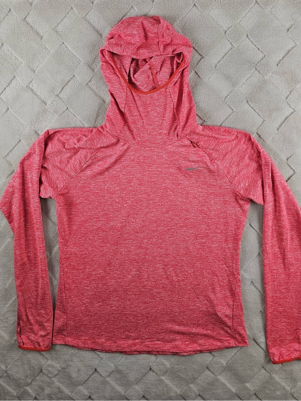 Nike Women's Dri-FIT Element Running Hoodie Large in a heathered red/coral